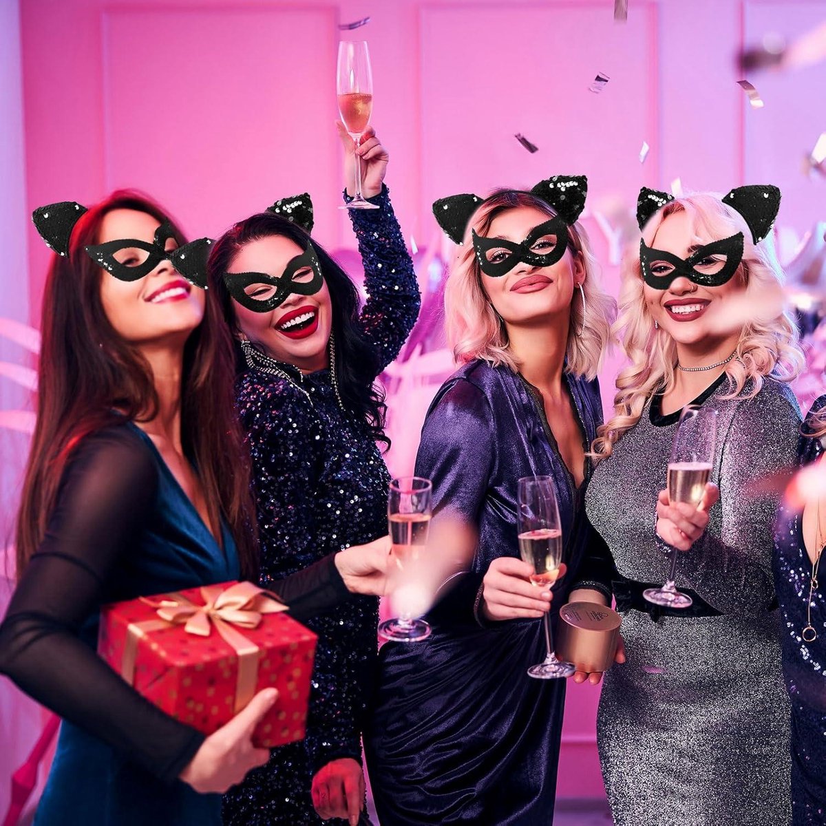 Katten oogmasker met haarband oortjes