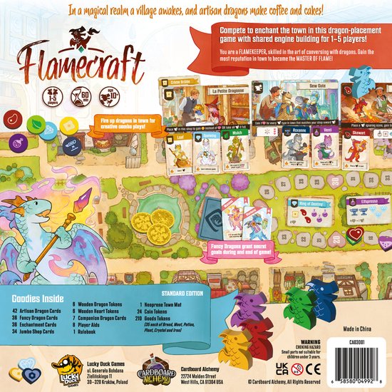 Wancelot Flamecraft Bordspel - Voor 1-5 spelers - Met Neoprene Town Mat