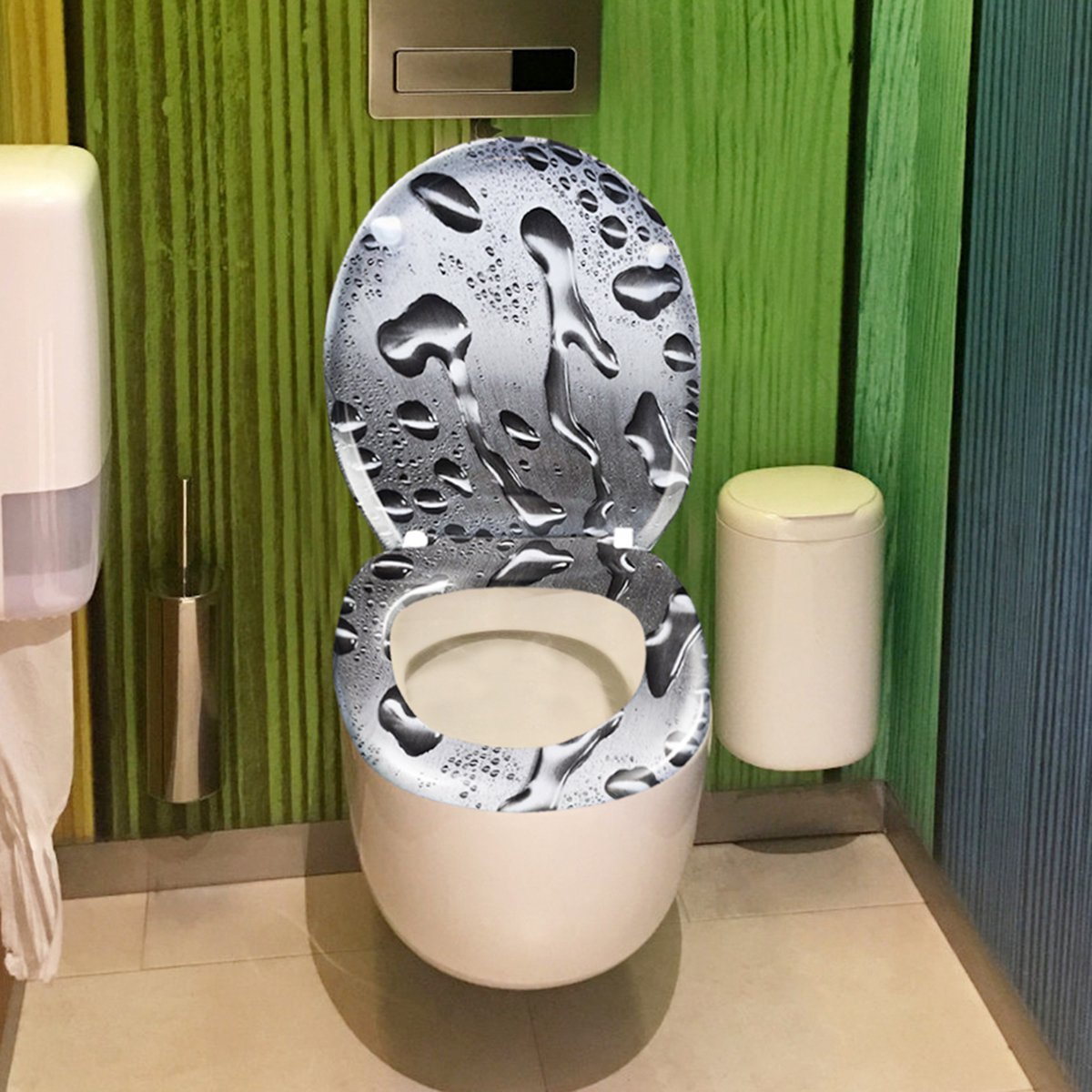 Wc-bril met softclosemechanisme, wc-deksel, toiletbril met langzame verlaging, verschillende patronen naar keuze