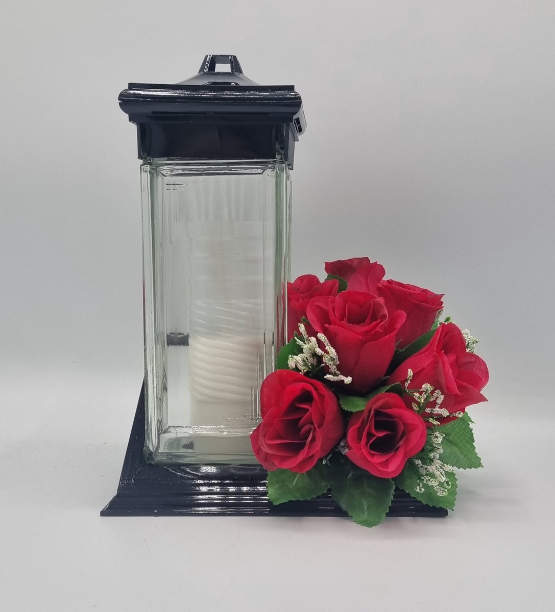 Herdenkingslicht - ZC2 - Bloemstuk - W847/07 - Grafdecoratie - Zijdenbloemen - Kunstbloemen - Grafkaars