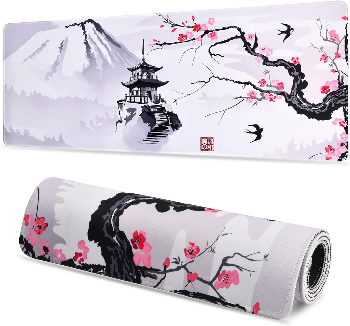 XL Antislip Muismat 800 x 300 mm | Genaaid, Natuurlijke Rubber & Stof, Perfect voor Gaming en Bureau