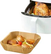 S4D® - AirFryer Bakpapier - AirFryer Wegwerpbakjes - Bakpapier Airfryer - 50 STUKS ! - Vierkant - 16 CM