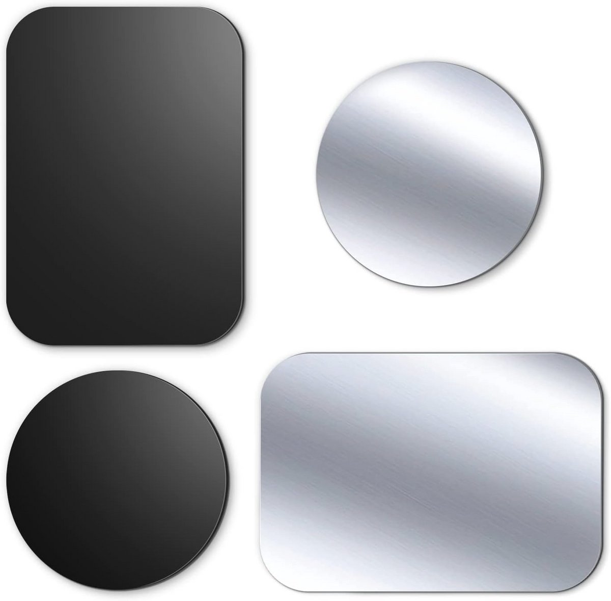 Universele metalen telefoonplaat voor magnetische autotelefoonhouders - 4-pack zelfklevende platen