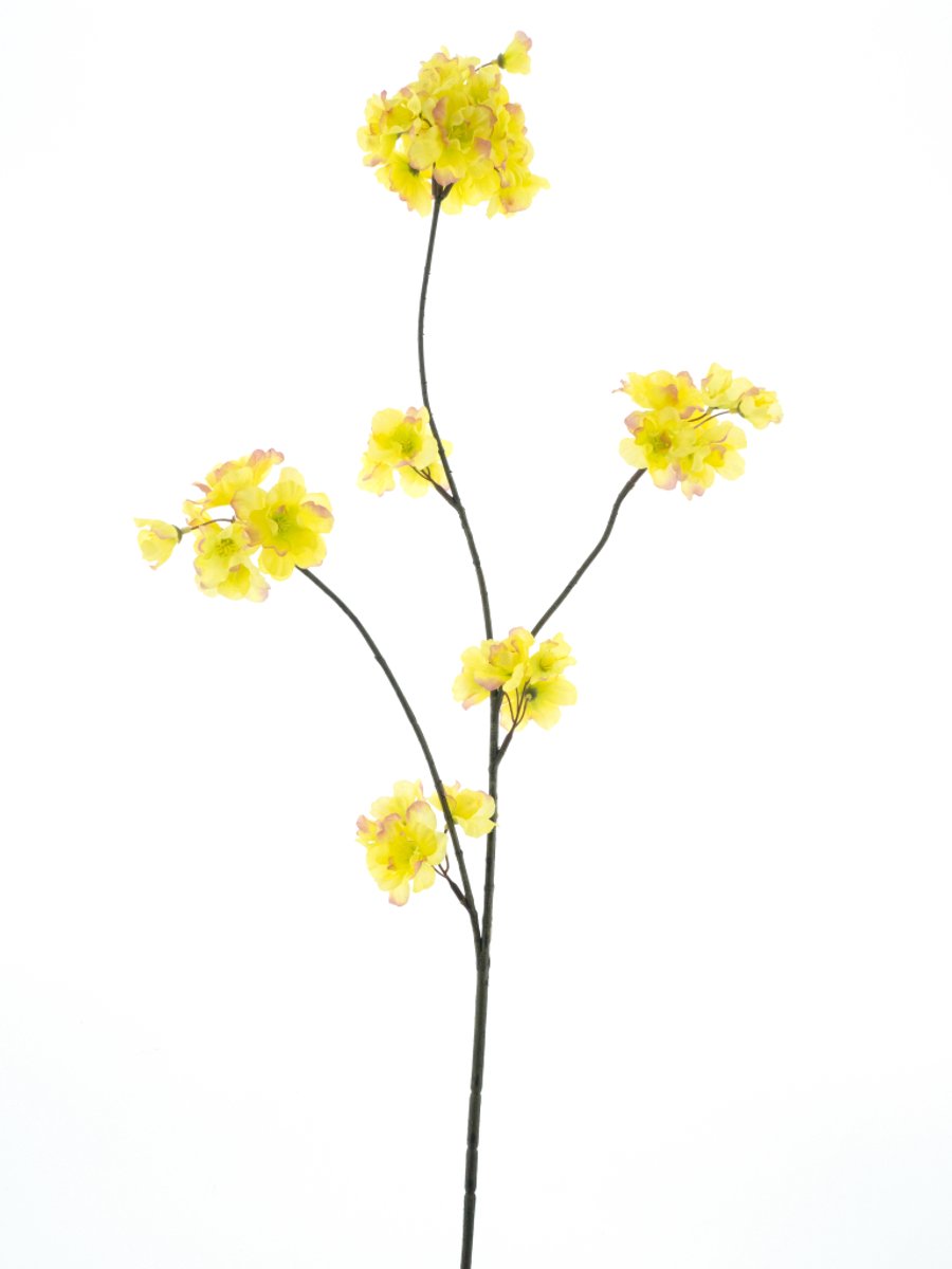 Erutan avon Prunus Malaga spray yellow/pink 84 cm kunstbloem Erutan Avon geel