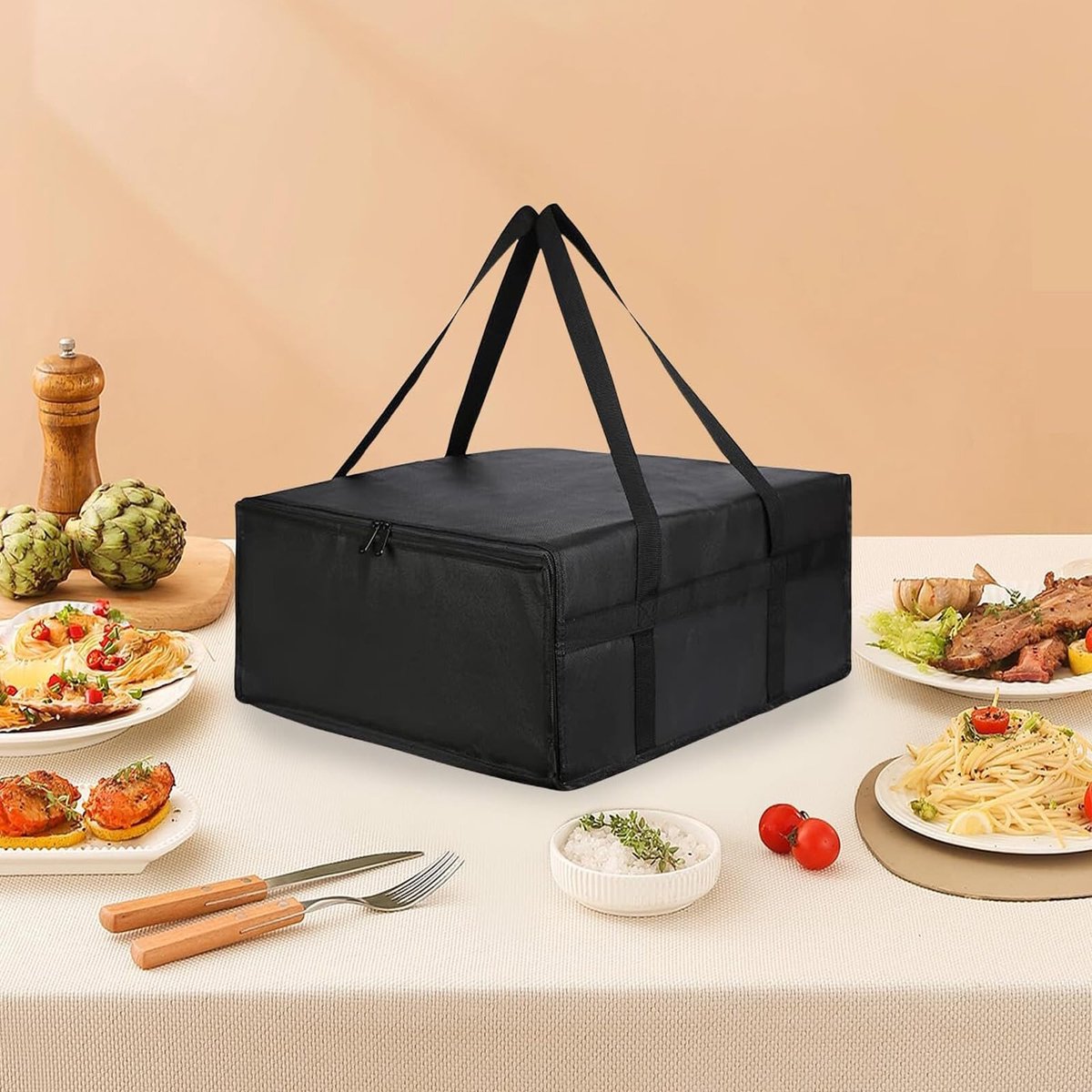 Ibenzoa® Opvouwbare Thermische Voedseldrager voor Pizza, Picknicks en Feestjes met Hoge Capaciteit