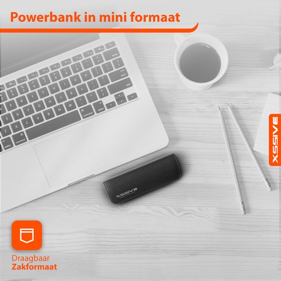 Petite batterie externe porte-clés 2600 mAh - Ultra légère et compacte - Port de charge USB A - Compatible avec Mini Powerbank iPhone / Samsung - 68 grammes - Batterie externe Zwart