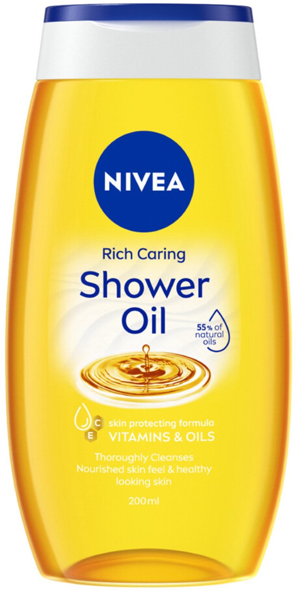 NIVEA - Doucheolie Rich Caring - 3 x 200 ml - Voordeelverpakking