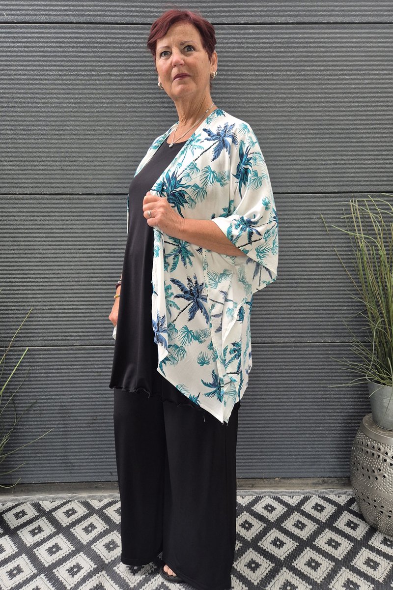 Bagoes kimono kort palmboom print