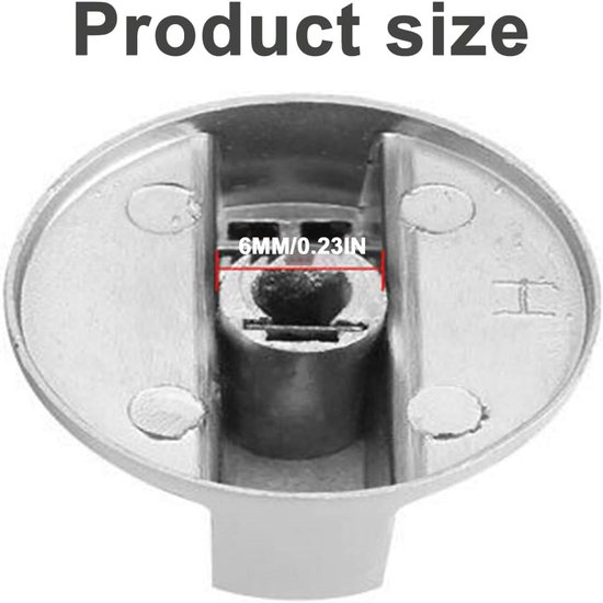 Kookplaatknoppen 6 mm - Set van 6 reserveaccessoires voor gasfornuis en oven — afbeelding 2