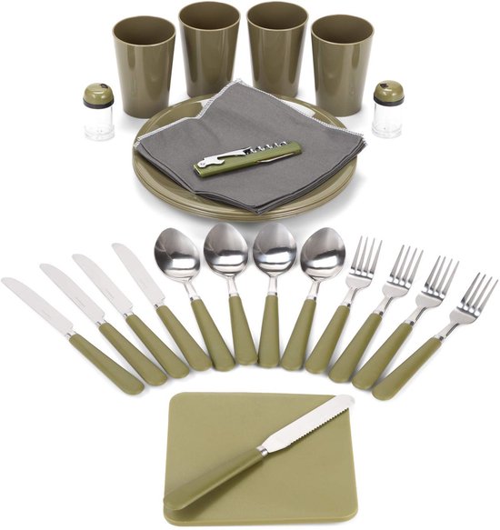 Ibenzoa® Complete Outdoor Picknickset met Geïsoleerde Koeltas voor Vier Personen, Ideaal voor Natuuruitstapjes van Ibenzoa — afbeelding 5
