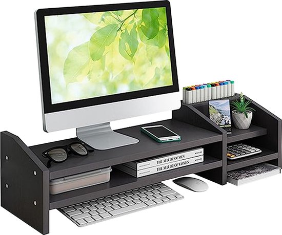 Fleau Home Monitor Verhoger met Lade – Laptop Standaard Bureau Organizer – Verhoging