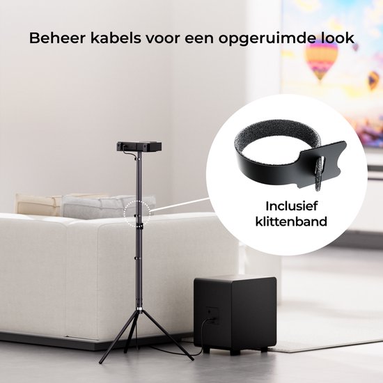 ULTIMEA paar luidsprekerstandaards, in hoogte verstelbare luidsprekerstandaards voor Nova S80, uitschuifbaar van 62 cm tot 93 cm voor surroundluidsprekers van Ultimea — afbeelding 4
