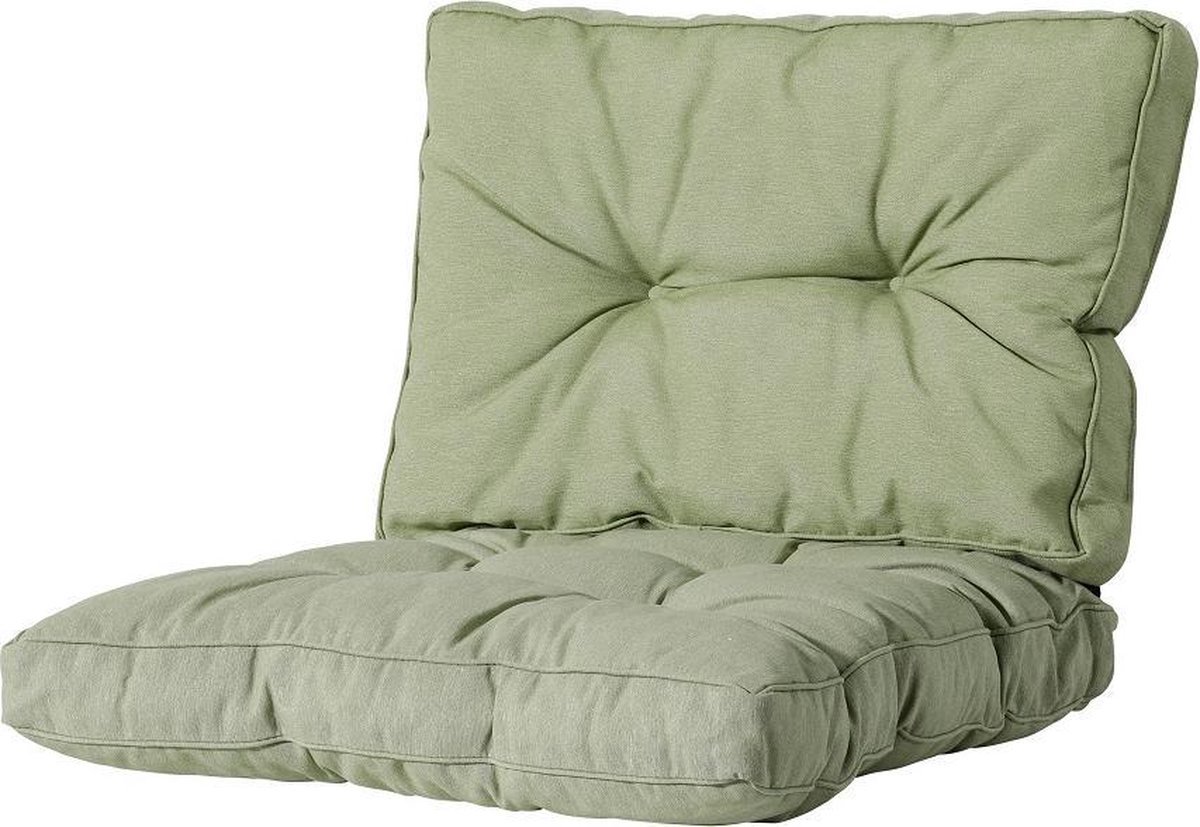 Twee delige loungekussen set in Florance Sage, 73 x 73cm, van Madison voor tuinmeubels.