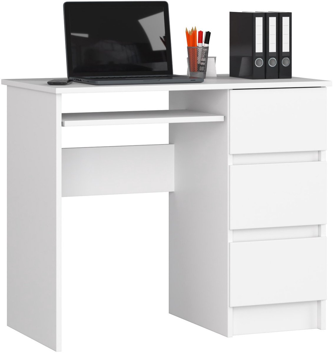 Bureau Rechts A-6 / Computerbureau / Computer Tafel / Bureautafel Rechts / Wit / 90 x 77 x 50 cm
