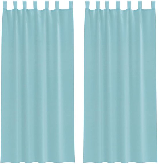 vidaXL - Rideaux - voile - avec - passants - 2 - pcs - 140x245 - cm - turquoise