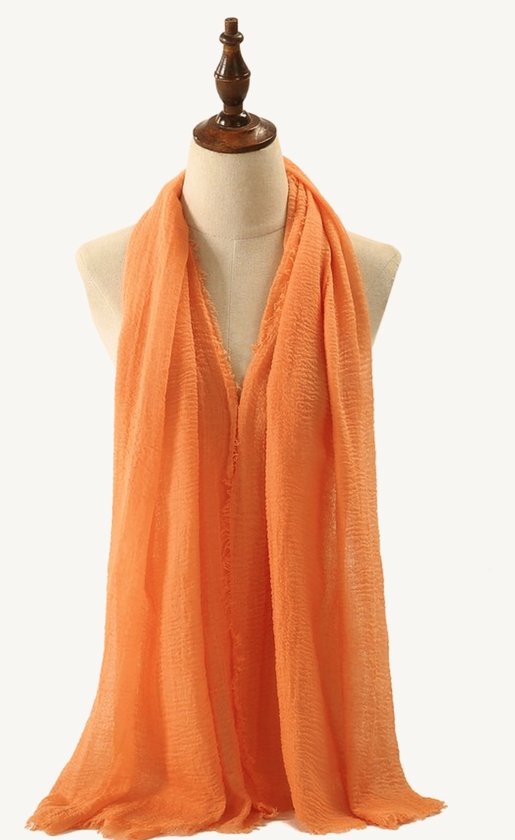 Emilie scarves The all time essential scarf - sjaal - oranje - linnen - viscose