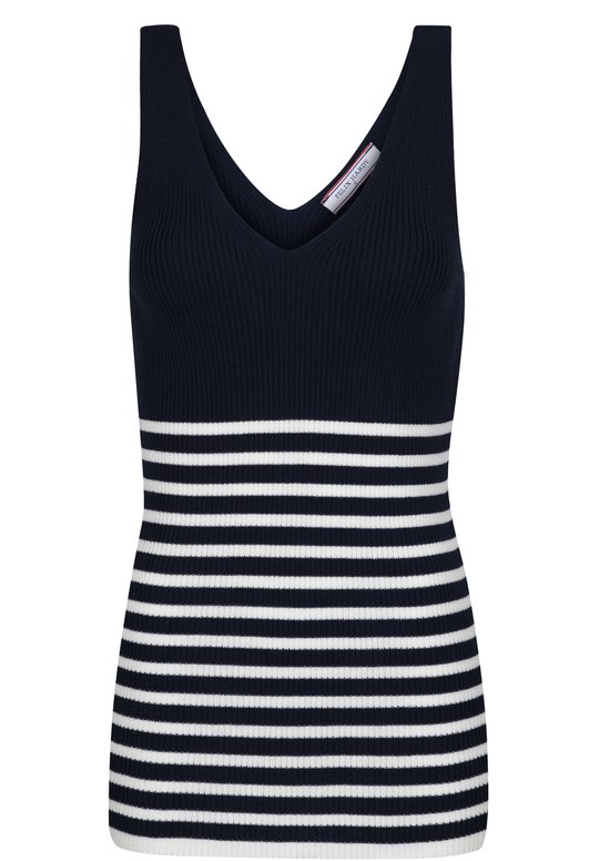 Felix Hardy Tricot T-shirts de 3 débardeurs d'été pour femme Beige-Bleu ciel-Bleu marine - S