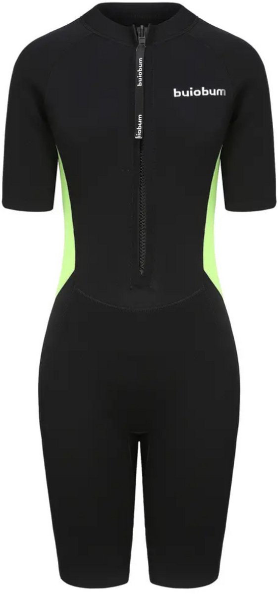 Bovista Wetsuit Dames Swimsuit Shorty Surfpak Duikpak Lange Mouw Zwemsuit Zwart