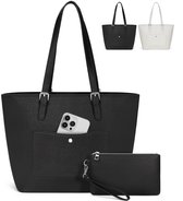 Nivard Handtas Dames - Schoudertas - School - Shopper - Schooltas - Werktas - Zwart