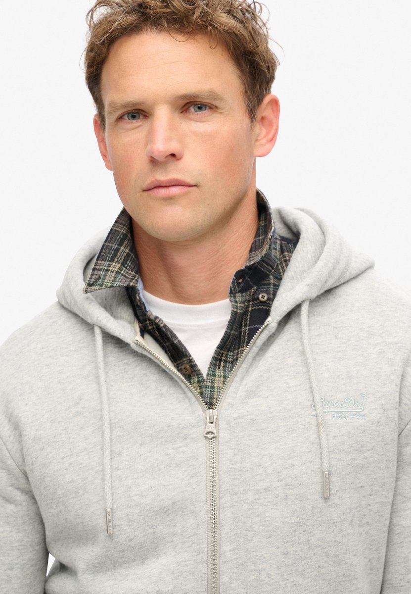 Superdry Essential Logo hoodie met rits Heren Hoodies Grijs