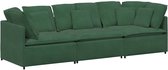 vidaXL - Canapé modulable avec coussins en velours côtelé, tissu jungle vert