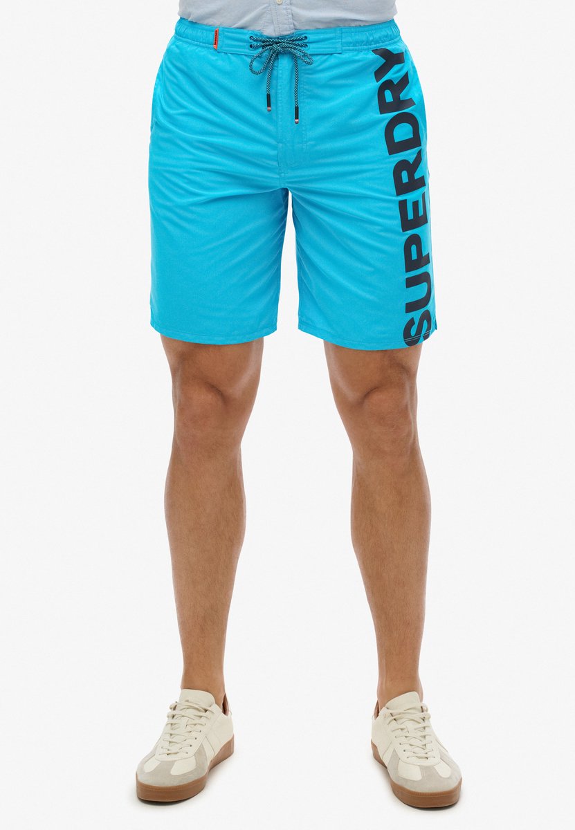 Superdry Klassieke boardshort met logo 48 cm Heren Zwembroeken Blauw