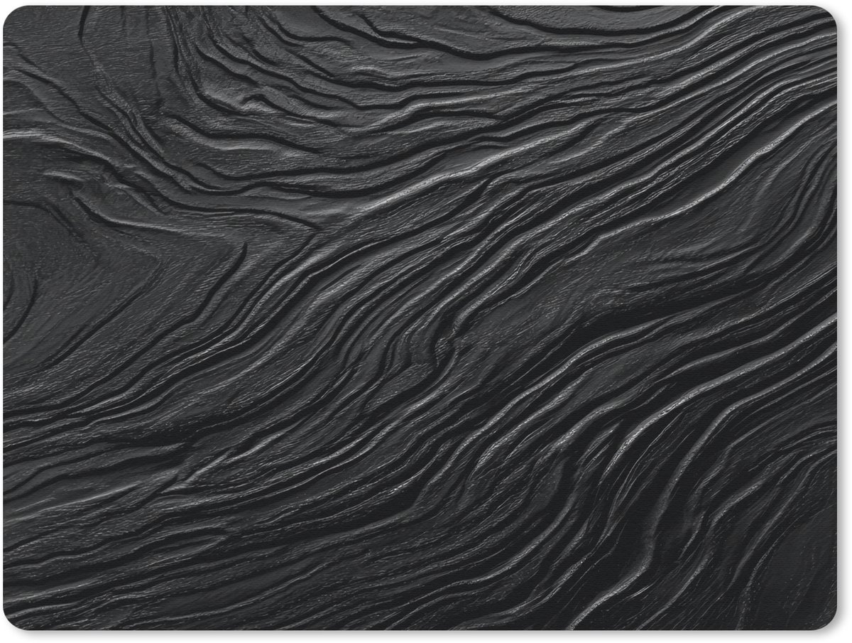 Muismat 23x19 cm - Mousepad Zwart - Abstract - Hout - Muismatten