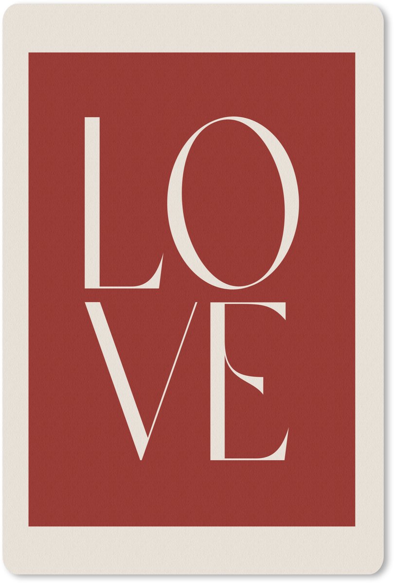 Muismat 18x27 cm - Mousepad Love - Rood - Minimalistisch - Muismatten