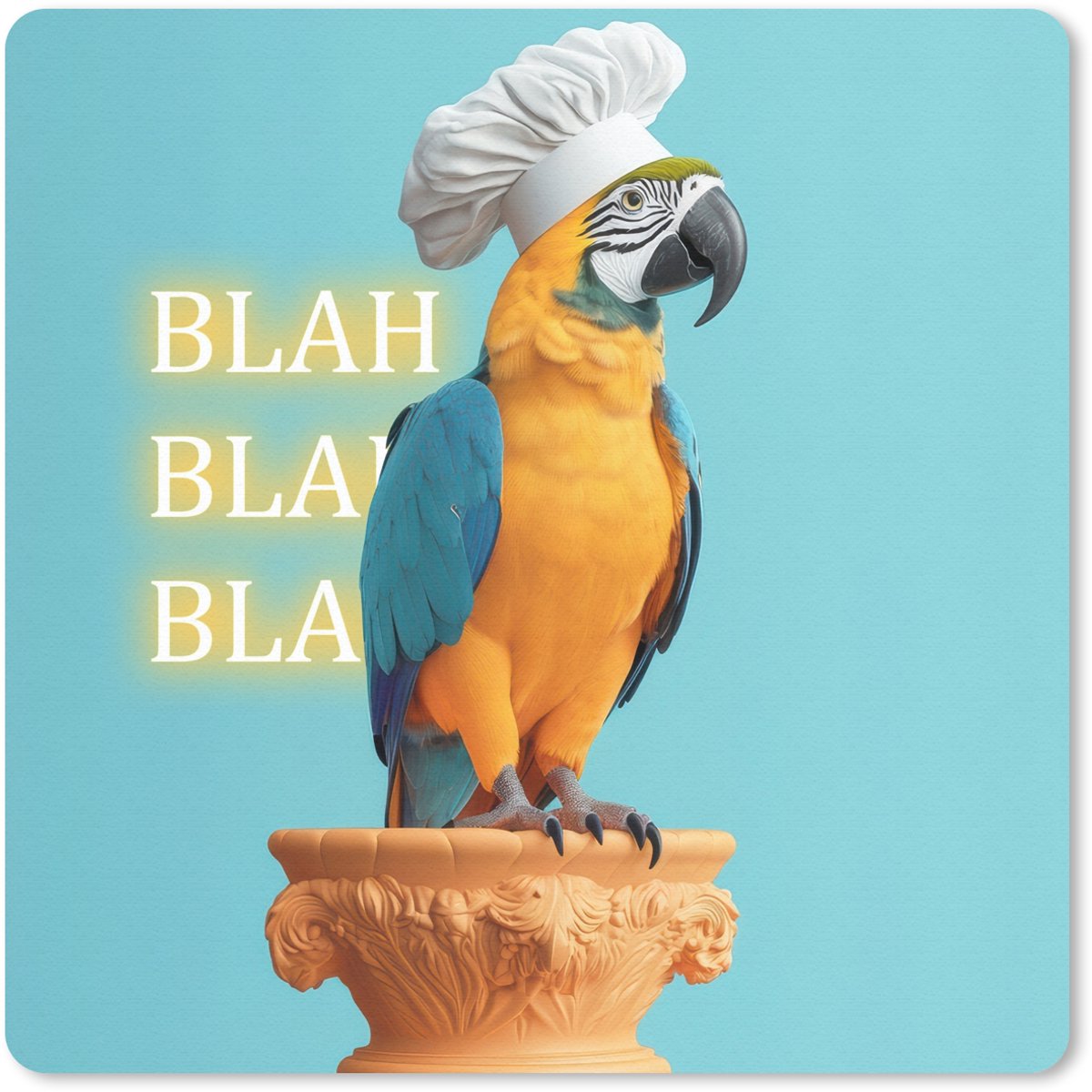 Muismat 30x30 cm - Mousepad Papegaai - Koksmuts - Quote - Neon - Muismatten