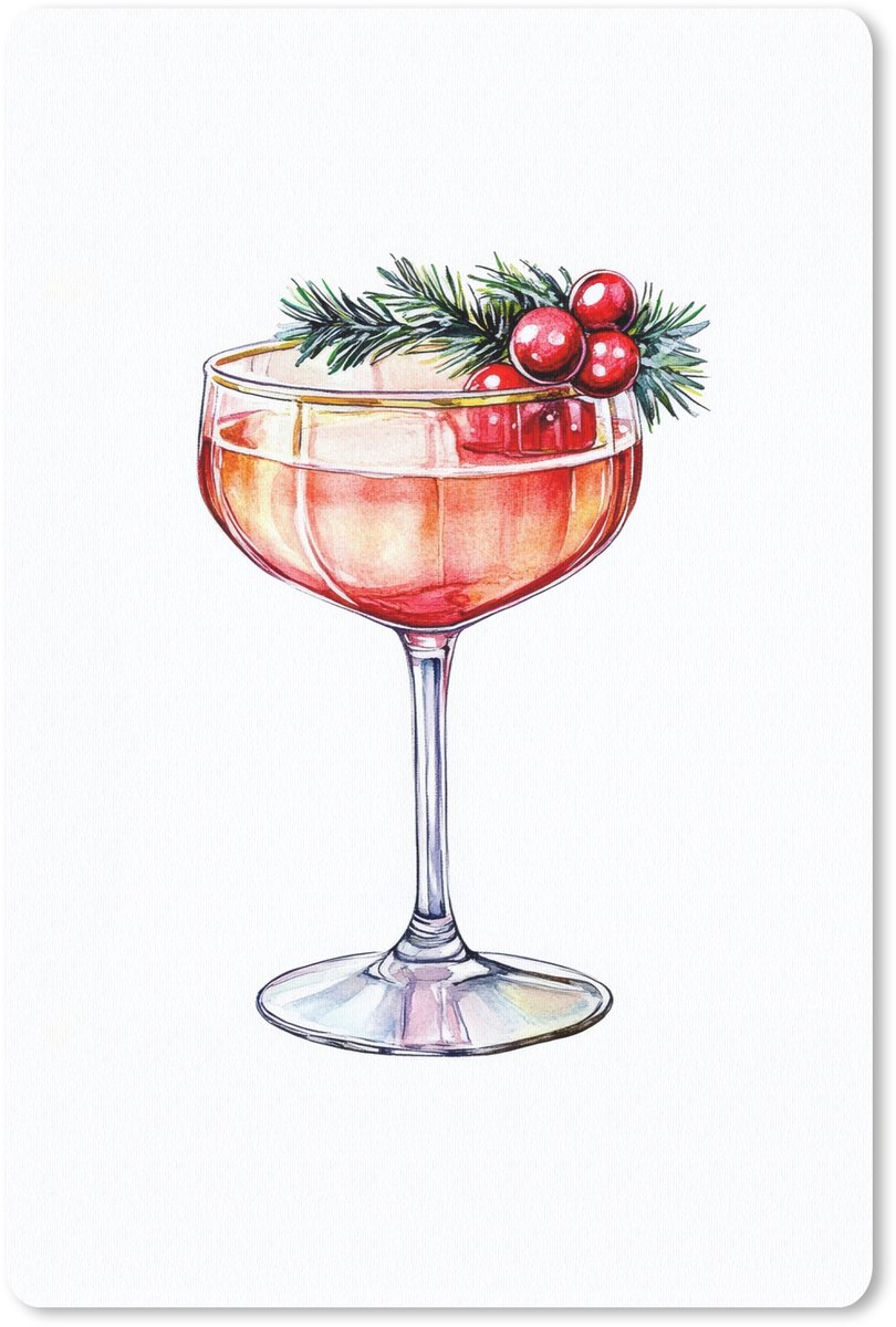 Muismat 18x27 cm - Mousepad Cocktail - Feest - Winter - Decoratie - Muismatten