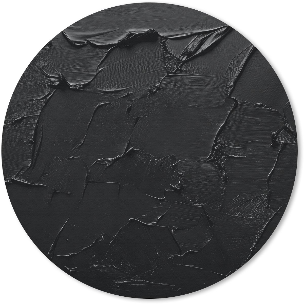 Muismat rond 50x50 cm - Mousepad Zwart - Verf - Ronde muismatten