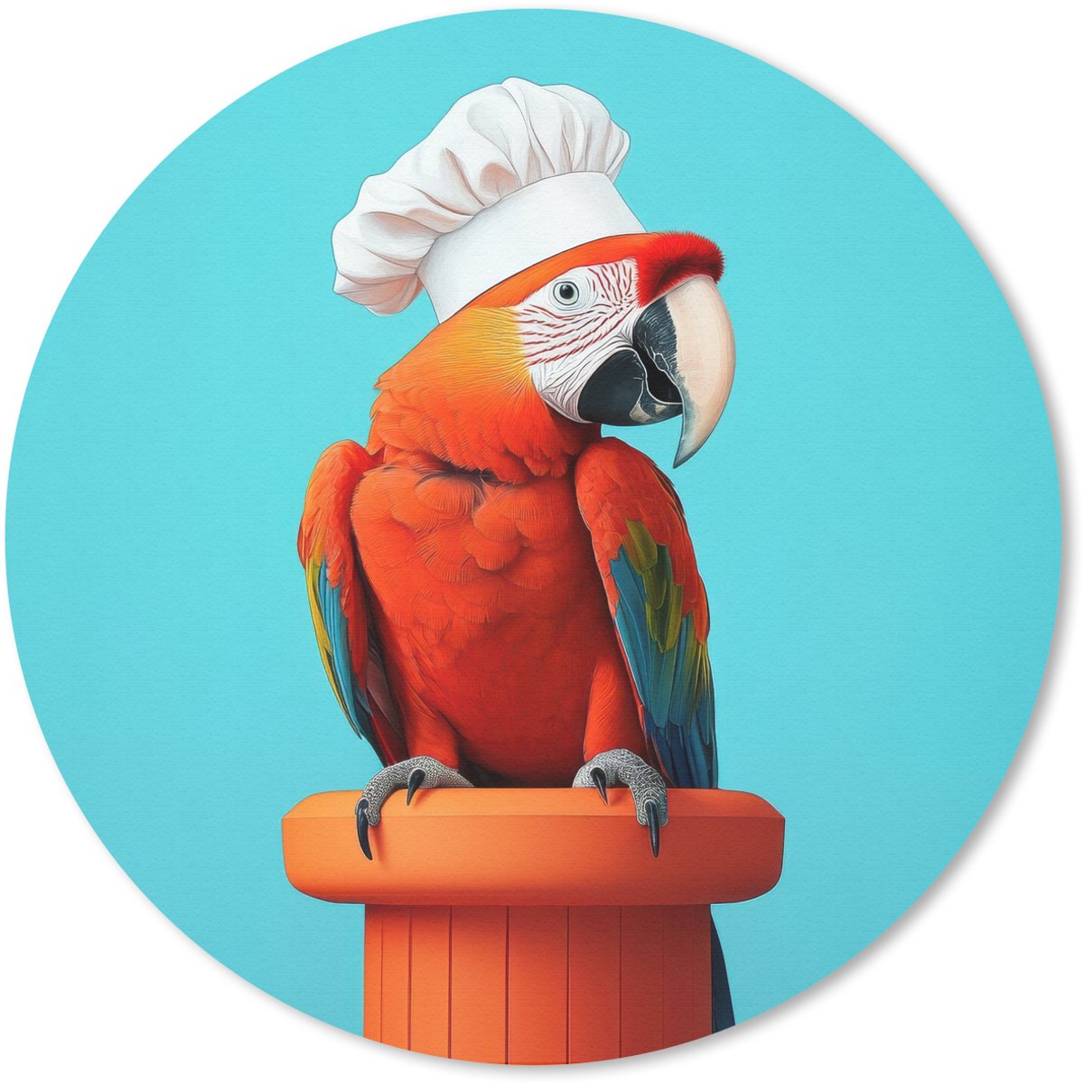 Muismat rond 30x30 cm - Mousepad Ara - Koksmuts - Sokkel - Grappig - Ronde muismatten