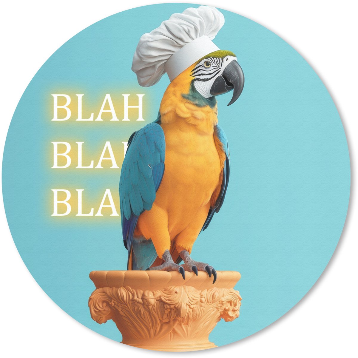Muismat rond 40x40 cm - Mousepad Papegaai - Koksmuts - Quote - Neon - Ronde muismatten