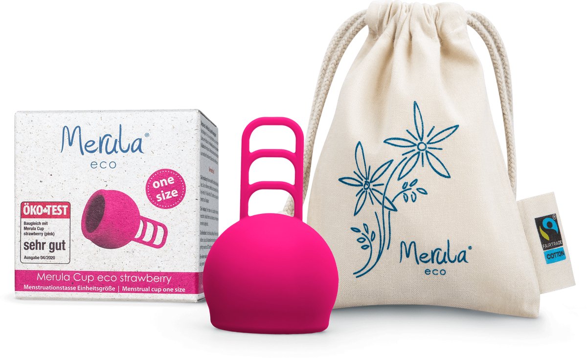 Merula herbruikbare menstruatiecup - strawberry roze