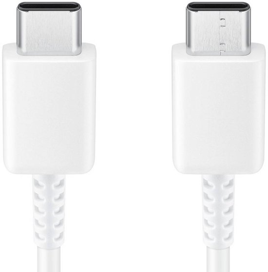 Twee witte USB-C connectoren.