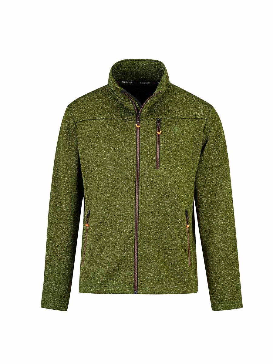BJØRNSON Tord Gebreid Vest Heren - Outdoor - Maat S - Olijfgroen