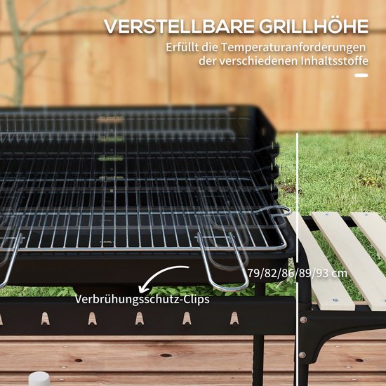 Premie Houtskool barbecue - Grilloppervlak 53x34cm - BBQ voor kamperen, buiten, tuin - Zwart van Merkloos — afbeelding 3