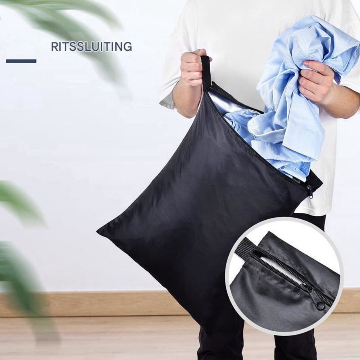 Waszak voor op reis, vuile was, XXL, 115 liter, waszak met 2 gevoerde schouderbanden, waterdichte waszak, opvouwbare opbergzak, kledingtas, plundry bag rugzak