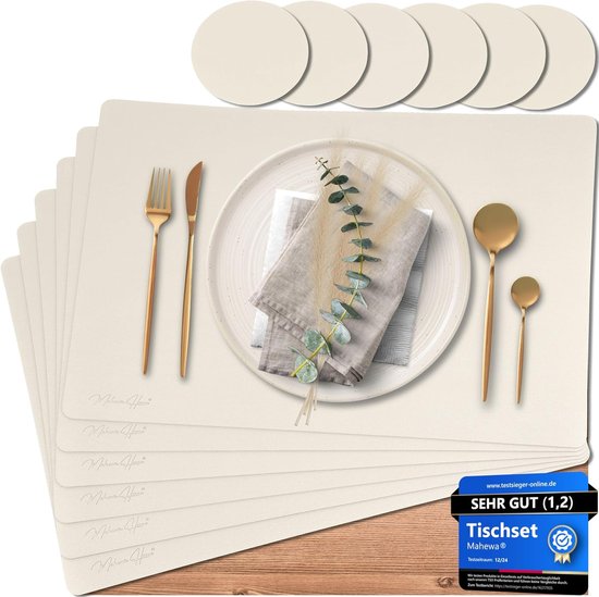 Beige placemats 'Diamond' - set van 2