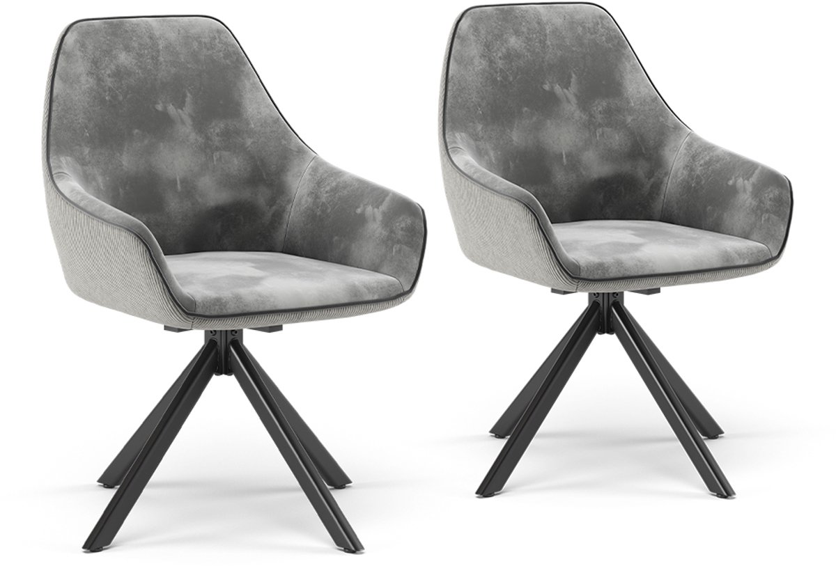 Vicco Eleganza Eetkamerstoel – Set van 2 Lichtgrijs