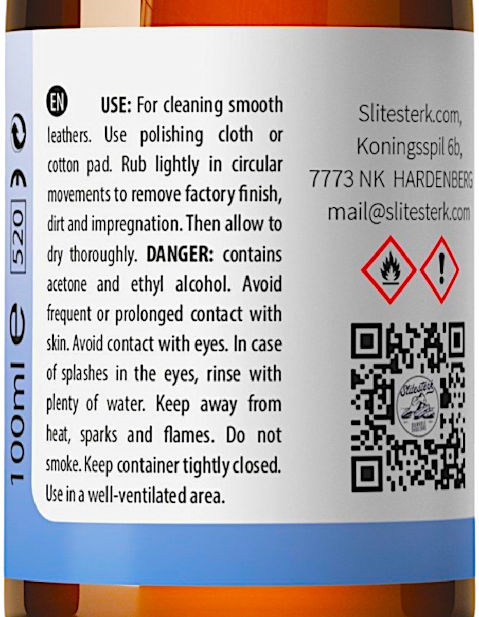 SlITESTERK Leer Reiniger / Decapant / Leder Cleaner - voor het verven van schoenen - 100ml