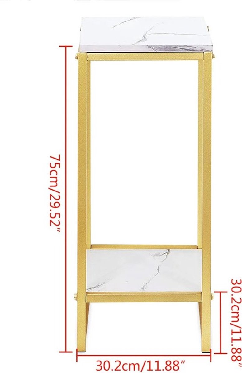 Gran Vida® - Marmeren Display Plank met Gouden Onderstel - Dubbellaags Design