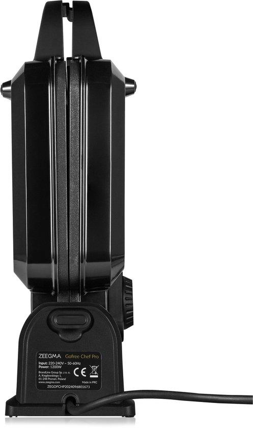 Zeegma Gofree Chef Pro Wafelijzer Krachtige 1200W, Instelbare