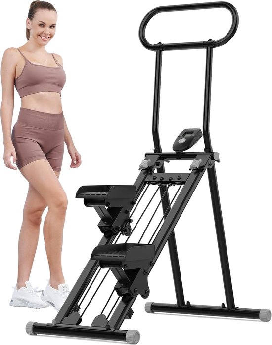 Foto: Opvouwbare verticale klimmachine met lcd scherm draagbare pedaal stepper voor thuistraining