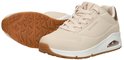 Basket Skechers UNO naturelle à lacets et semelle blanche. Semelle extérieure en caoutchouc texturé.