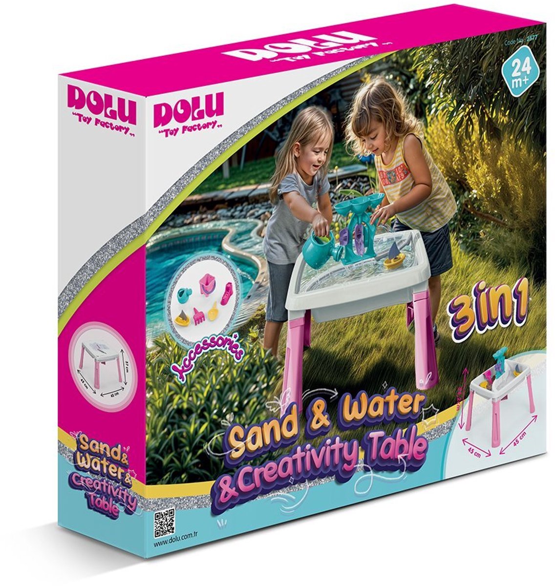 Dolu Creativity Roze Zand- en Watertafel — afbeelding 2