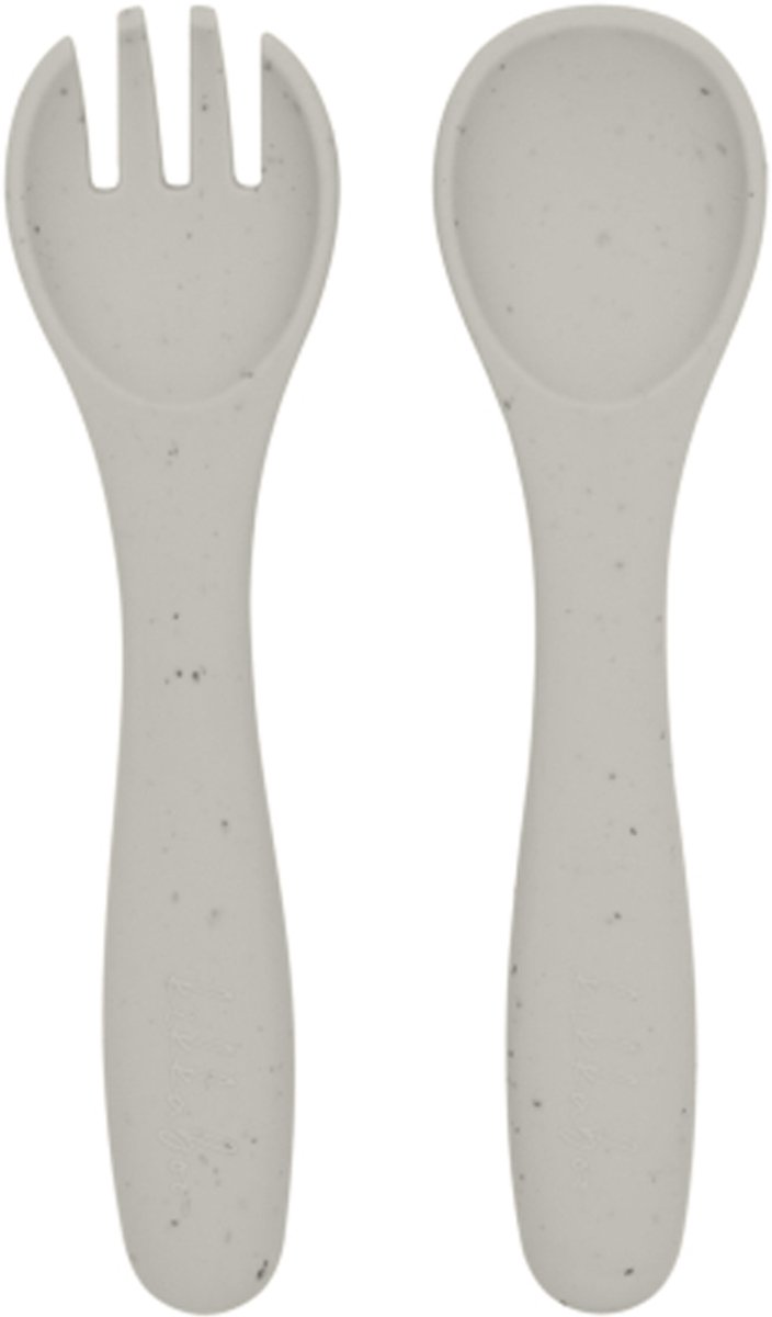 Kikkaboo Vork En Lepel - Platina Siliconen - Zand