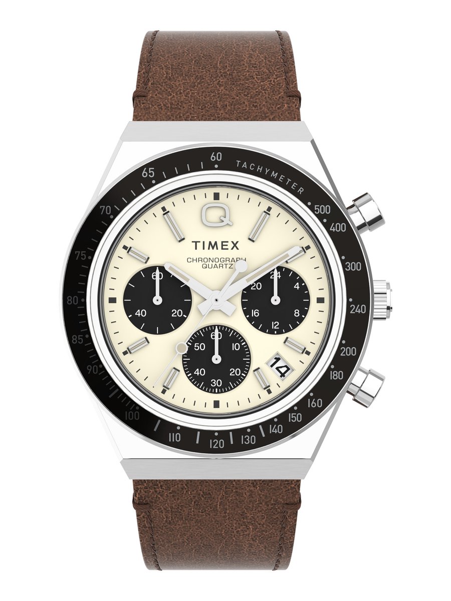 Timex Q Diver TW2V42800 Horloge - Leer - Bruin - Ø 40 mm