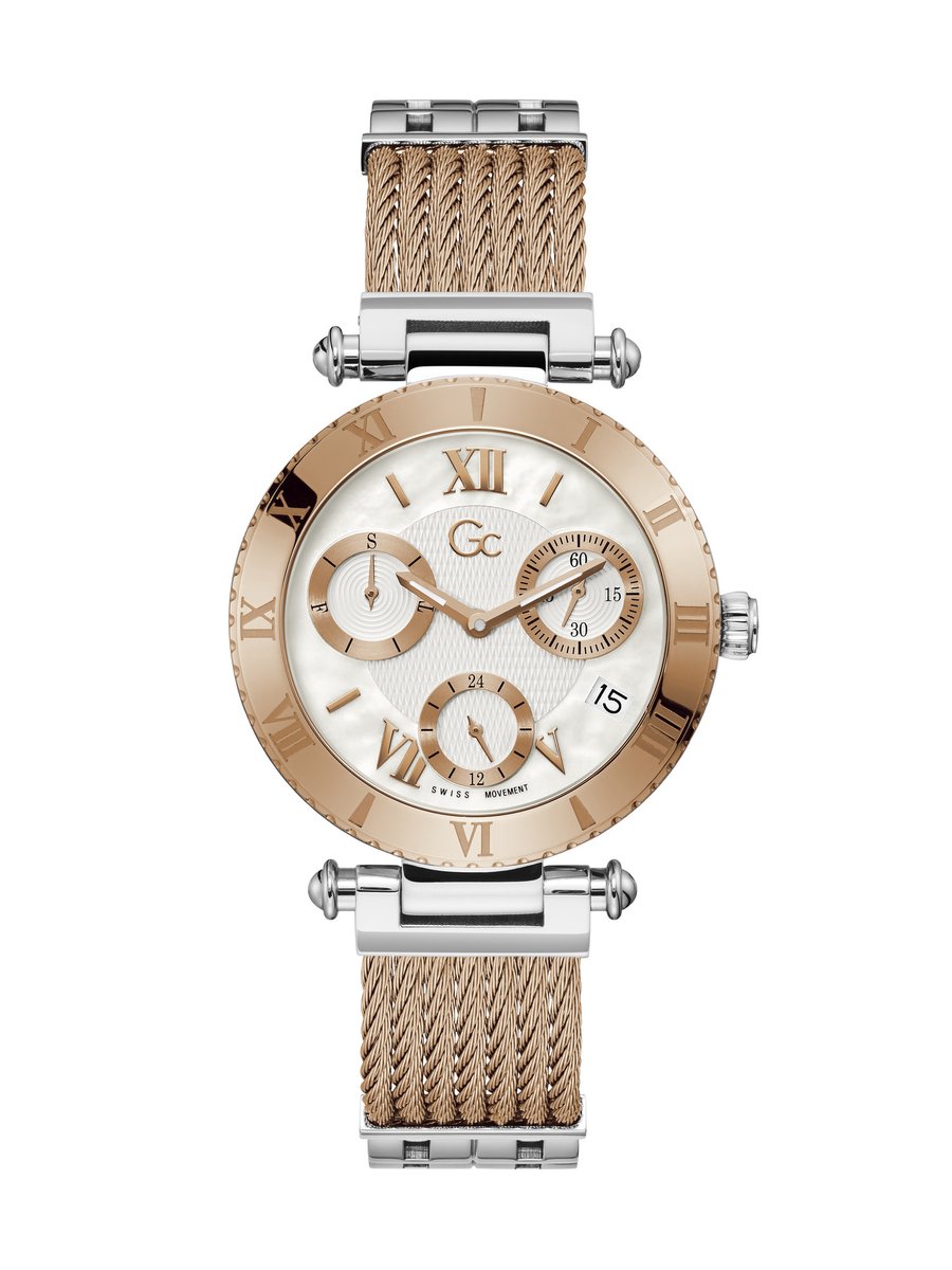 Gc Gc Infinity Quartz Analoog Horloge Rosé Gouden Tint Case: 100% Stainless Steel | Armband: 100% Stainless Steel 38 Y77002L1MF