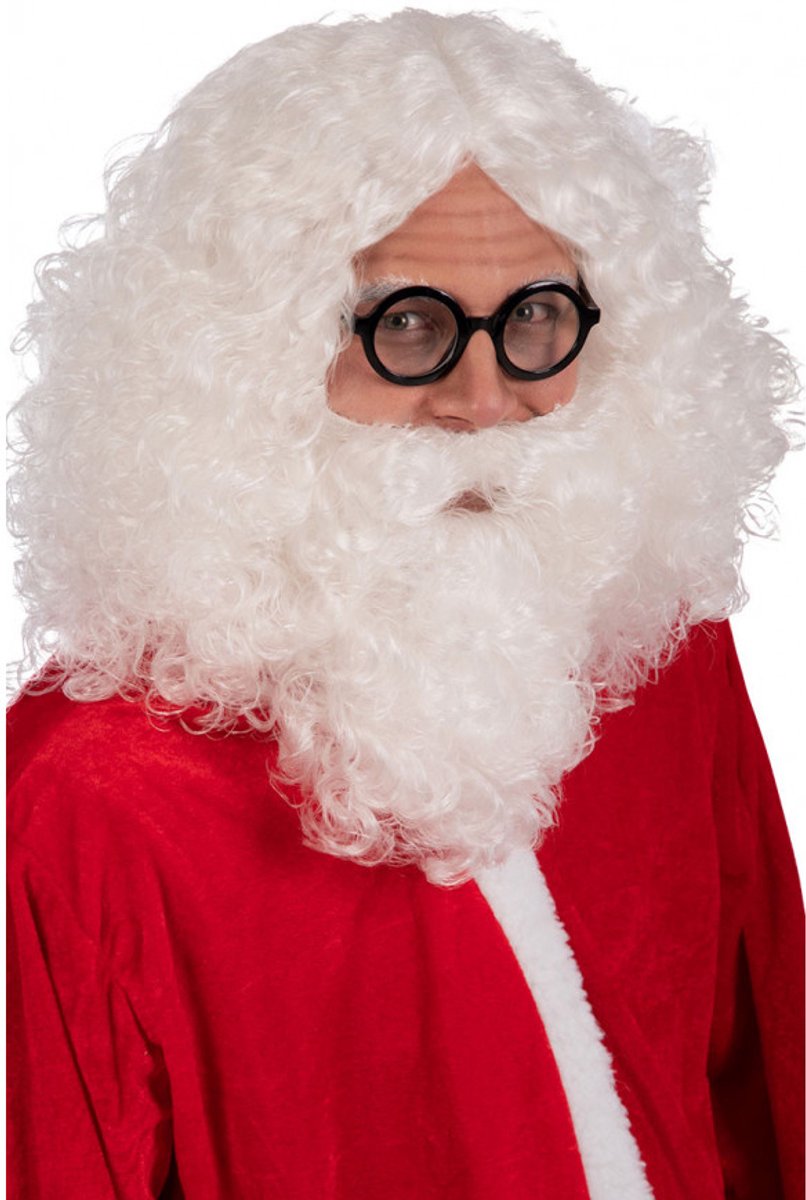 Carnival Toys Pruik En Baard Kerstman Synthetisch Wit One-size